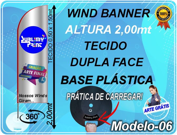 06-WIND BANNER DUPLA FACE DE 2,00mt (COMPLETO).