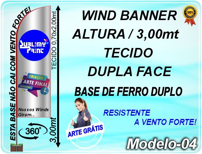 04-WIND BANNER DUPLA FACE DE 3,00mt (COMPLETO).
