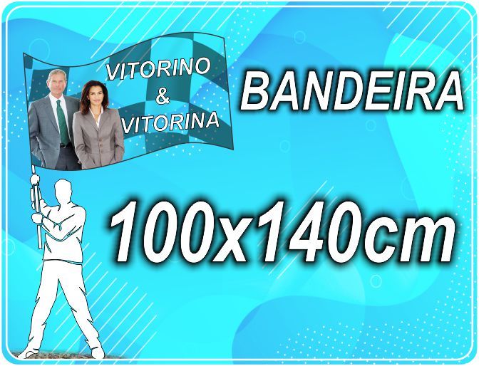 BANDEIRA COM FOTO TECIDO FAILET OU SEDALINA 100cm x 140cm